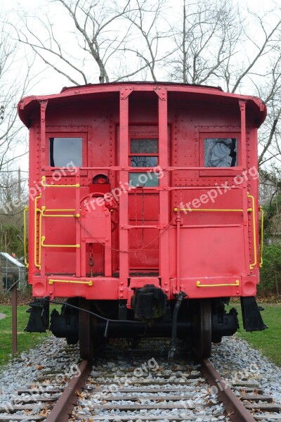 Train Caboose Transportation Railway Railroad