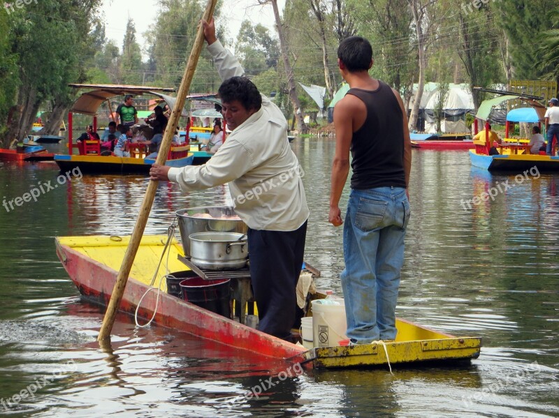 Mexico Xochimilco Lanchas Pier Boat