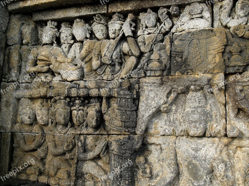 Borobudur Indonesia Temple Buddhism Relief