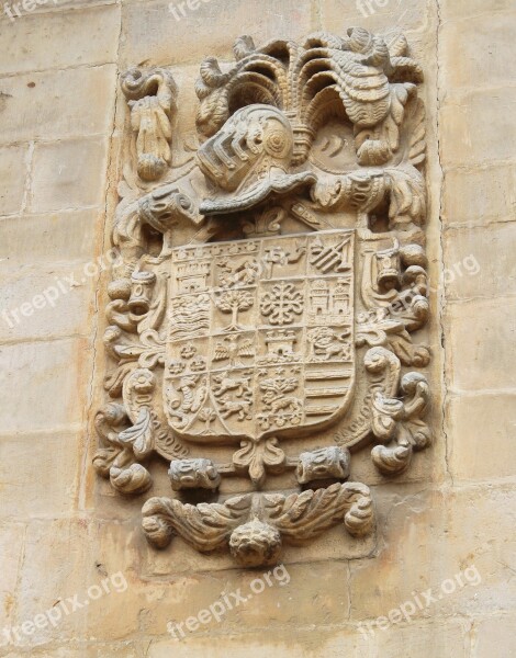 Coat Of Arms Stone Relief Northern Spain Steinmetz Stone