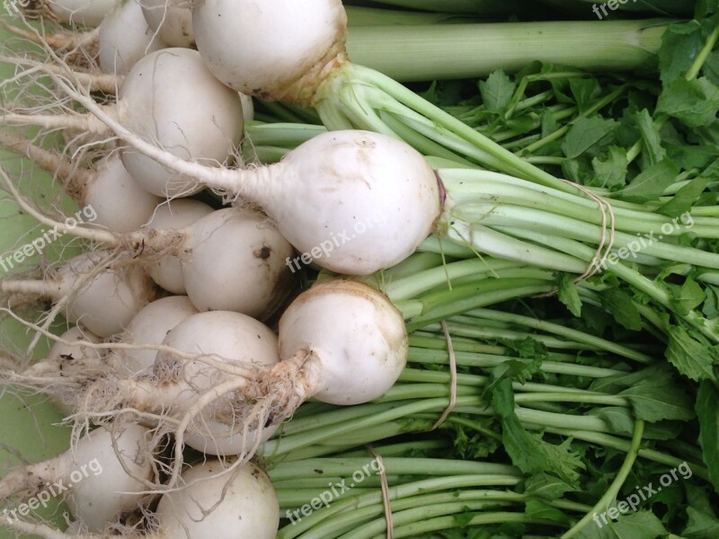 Farmers Market Vegetables Radish White Vegetables Free Photos