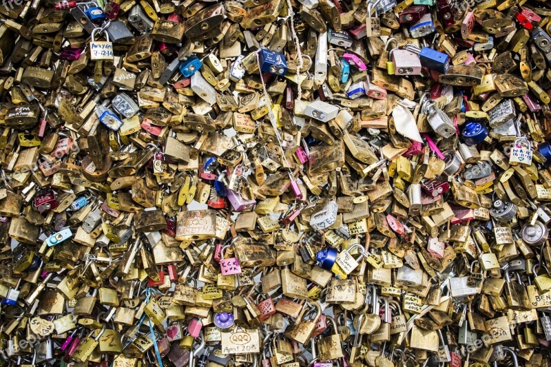 Paris France Locks Bridge Tourist