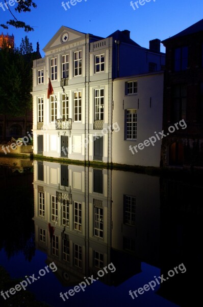 Bruges Night Architecture Illumination Mood