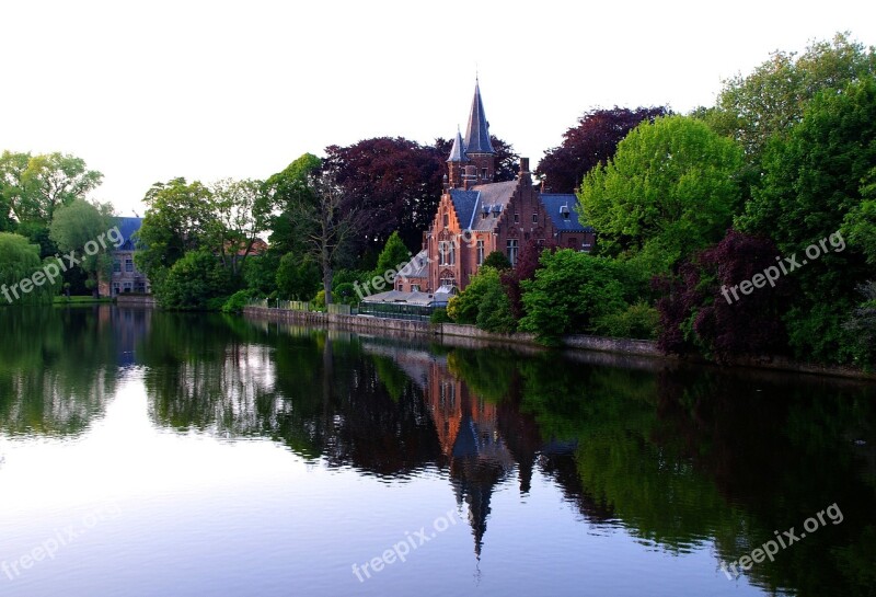 Bruges Lake Mirroring Building Water