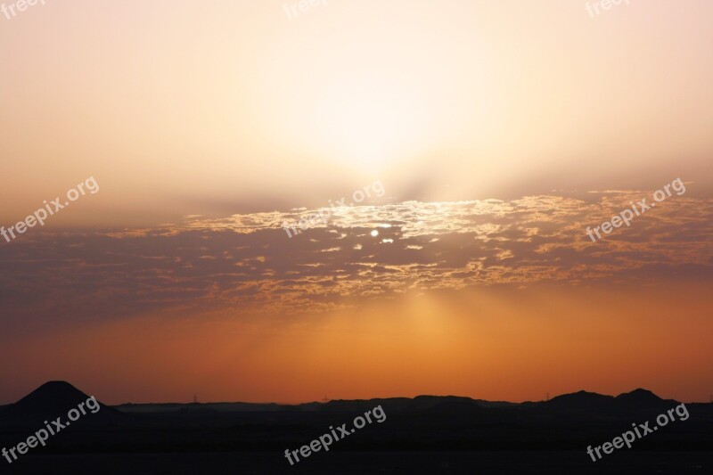 Egypt Aswan Desert Morning Sun