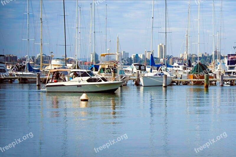 Matilda Bay Wa Left Boats Blue Reflections Water