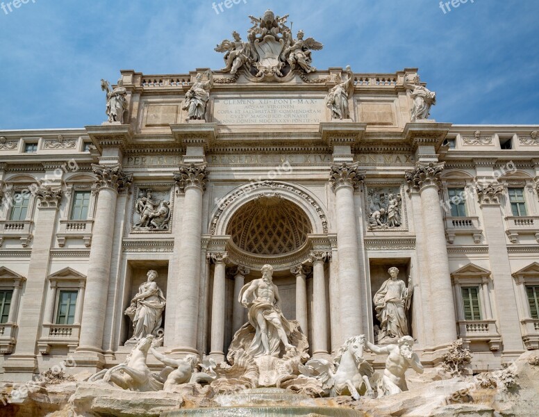 Fontana Di Trevi Roma Rome Italy Building