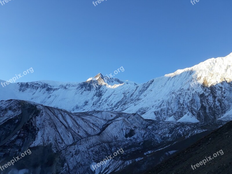 Morning Sunrise Himalayas Nepal Snow