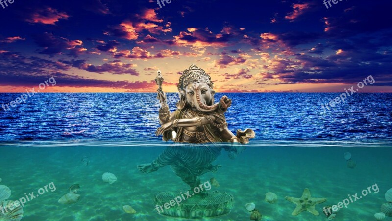 Ganesh Underwater Photoshop Sea Images A Line Between Under