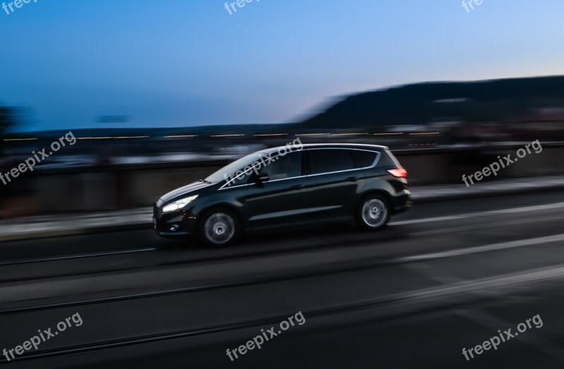 Car Night Evening Panning Dark