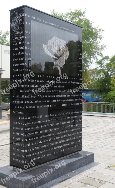 Hans Scholl Resistance White Rose Monument Crailsheim