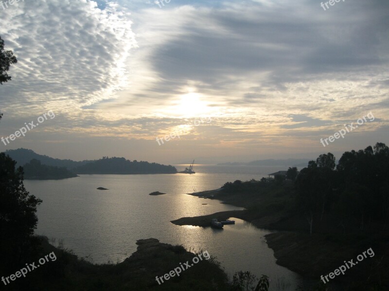 Sunrise Sky Sunrays Landscape Clouds