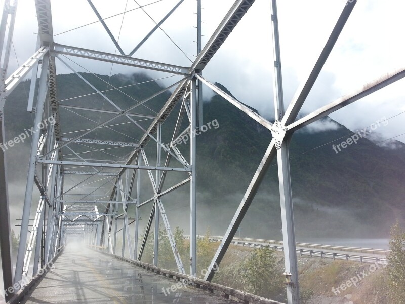 Knik River Bridge Mist Architecture Foggy