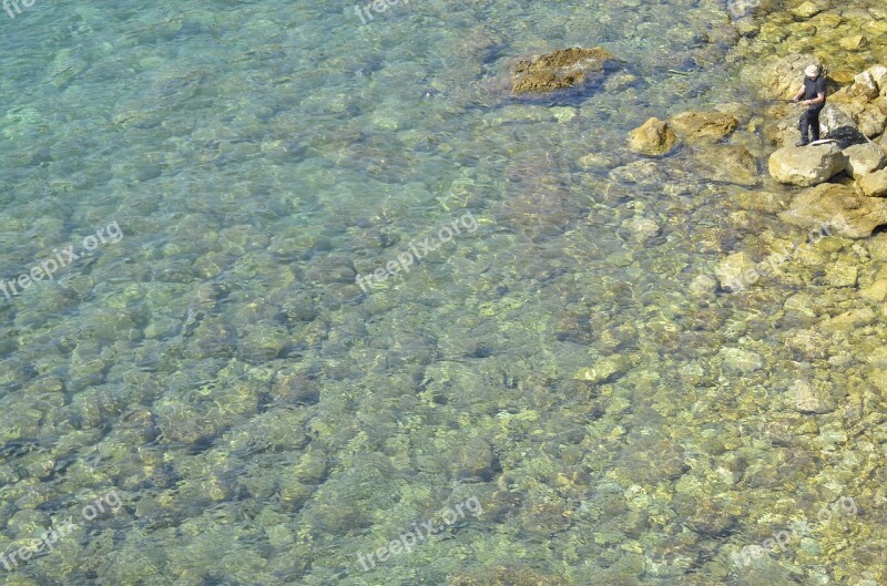 Montenegro Budva Fisherman Sea Clear Water