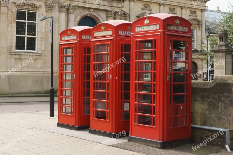 Telephone Boxes Red British Phone English