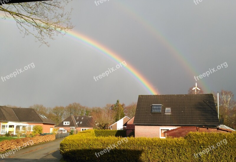 Rainbow Natural Phenomenon Sky Double Rainbow Natural Spectacle