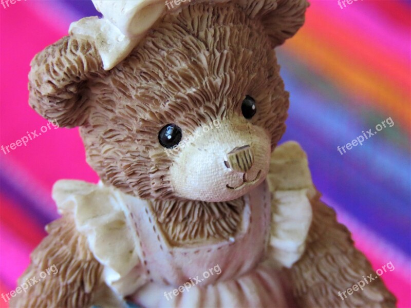 Figure Statue Teddy Bear Bear Bow