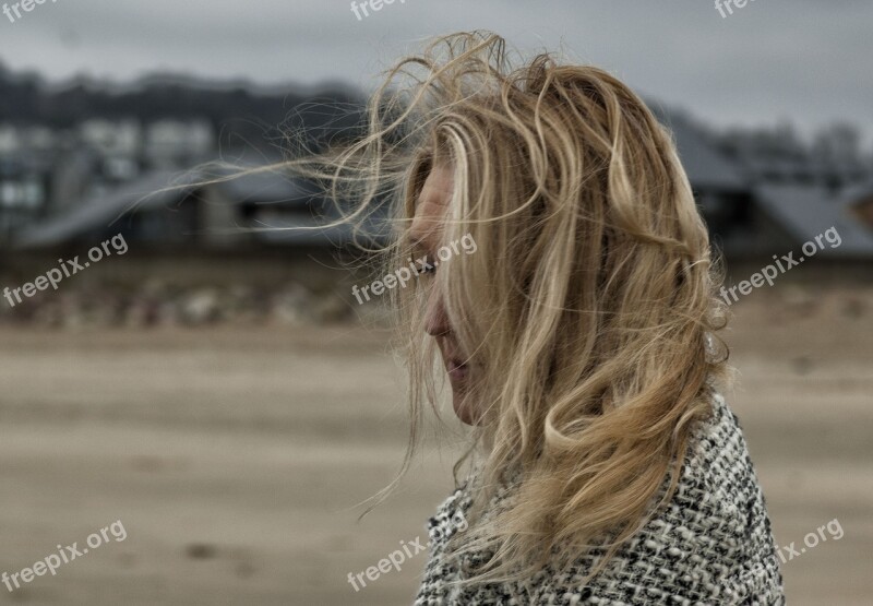 Wind Hair Sea Beach Long Hair