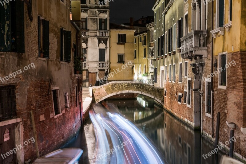 Venice Night Night Photograph Long Exposure Tracer