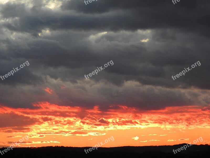 Sunset Cloud Formations Evening Sky Afterglow Evening Hour