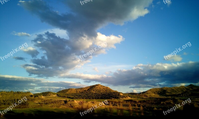 Heaven Clouds Landscape Rays Sunset