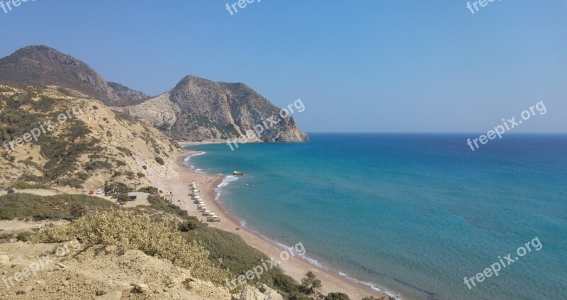 Pink Beach Sea Horizon Greece Free Photos