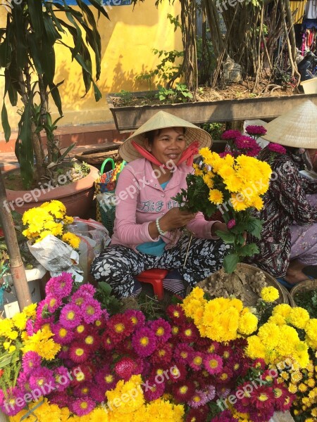 Hoi An Vietnam Flowers Market Free Photos