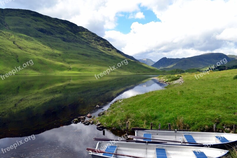 Scotland Scenery Loch Boat Hills