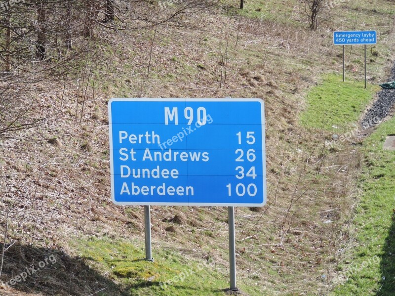 M90 Sign Milnathort Kinross Perth