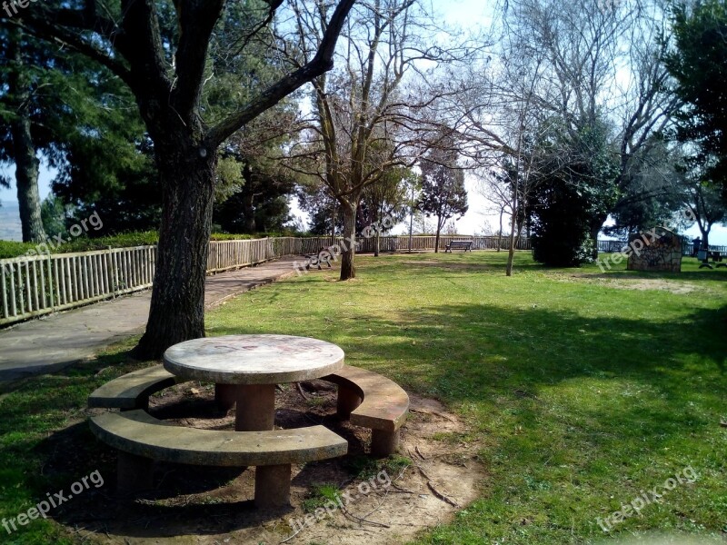 Park Table Bank Picnic Barbecue