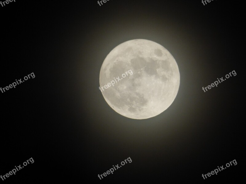 Full Moon Closeup Night Moon Full