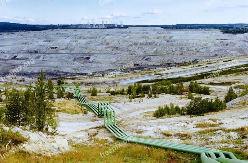 Power Station An Open Coal Mine Rounds Brown Coal The Pipeline