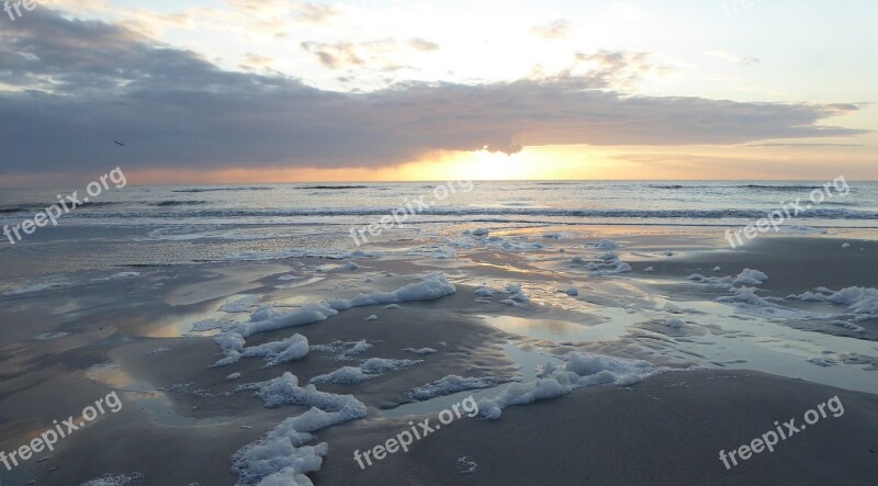 Beach Sunset St Peter-ording Water Travel