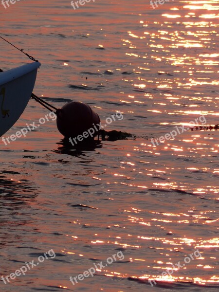 Buoy Evening Sea Sunset Free Photos