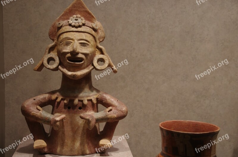 Mexico Ethnographic Museum Terracotta Columbian Figurine