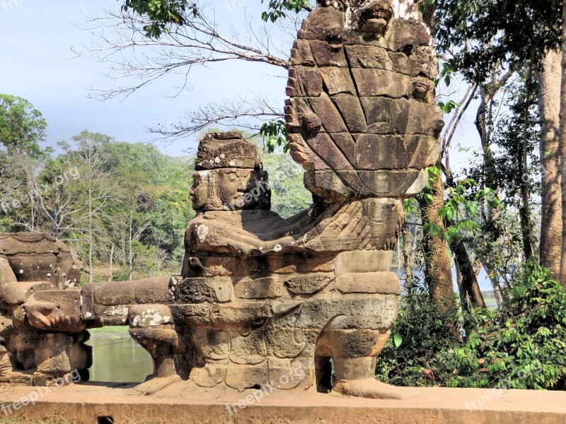 Cambodia Angkor Guards Bayon Temple