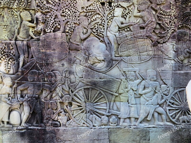 Cambodia Angkor Guards Bayon Temple