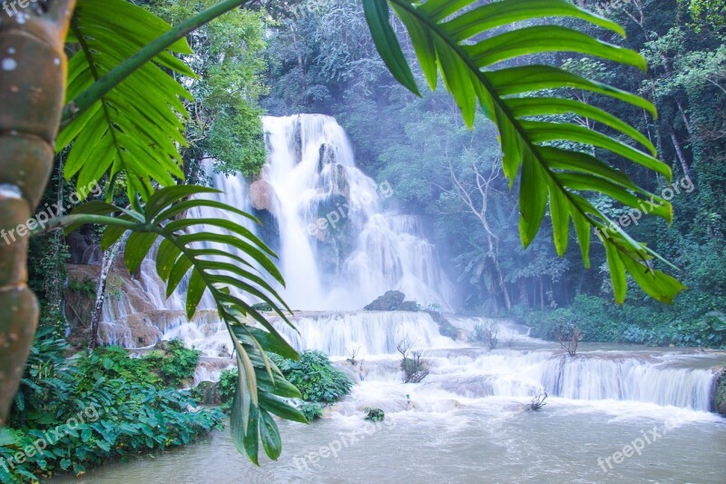 Kuang Si Falls Waterfall Water Play Free Photos