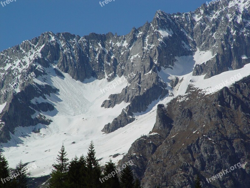 Mountain Snow Snow Mountain Landscape Cold