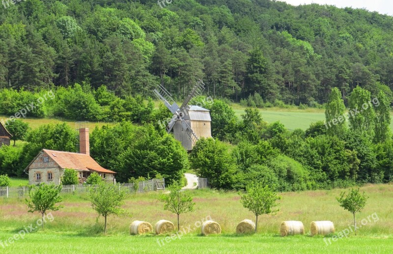 Windmill Mill Windräder Landscape Field