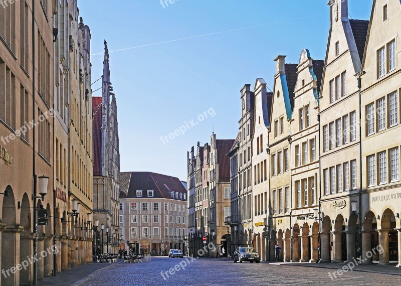 Münster Principal Market Gabled Houses Archway Shops