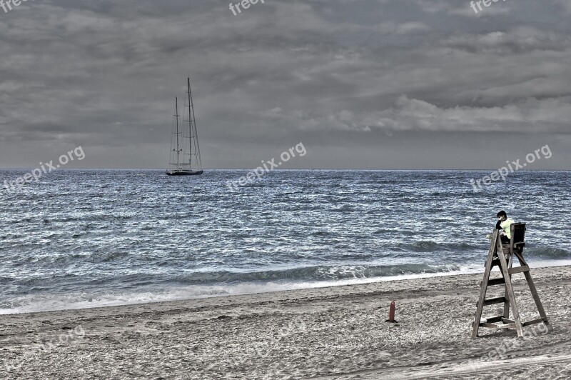 Beach Watchman Life Guard Guard Booth Sea