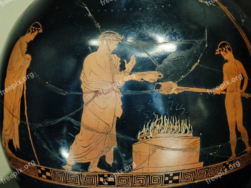 Greek Pottery Gods Archeology Ceramic