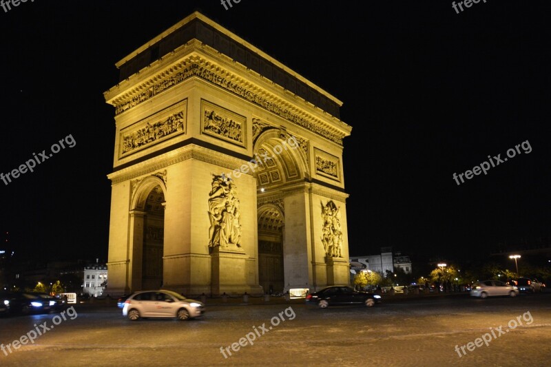 Paris France Champs Elysses Arch