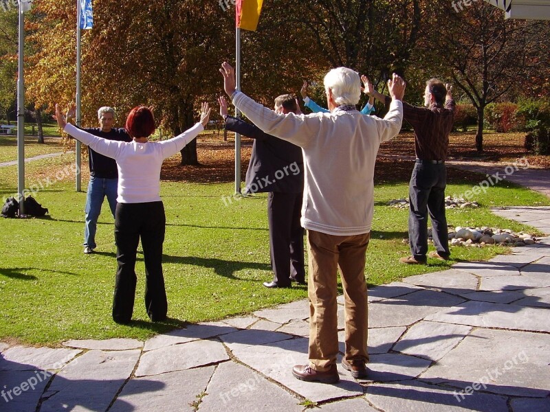 Qi Gong Park Gymnastics Morning Free Photos