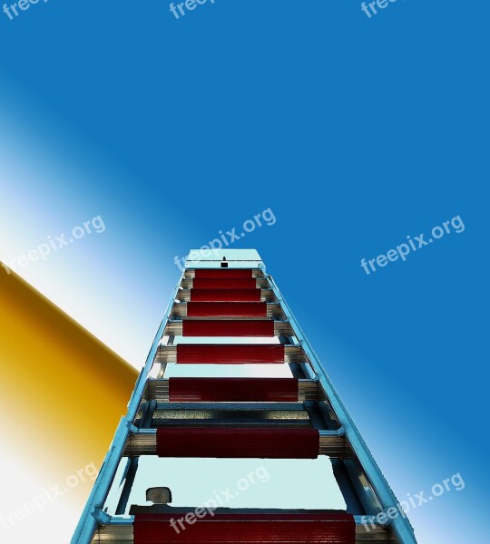 Mountains Turntable Ladder Use Fire Firmament