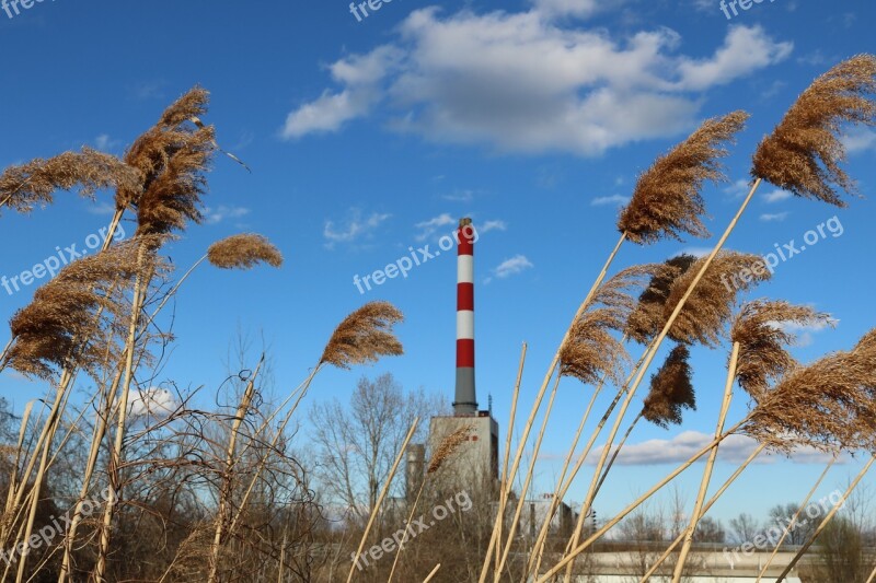 Factory Nature Industrial Plant Chimney Old