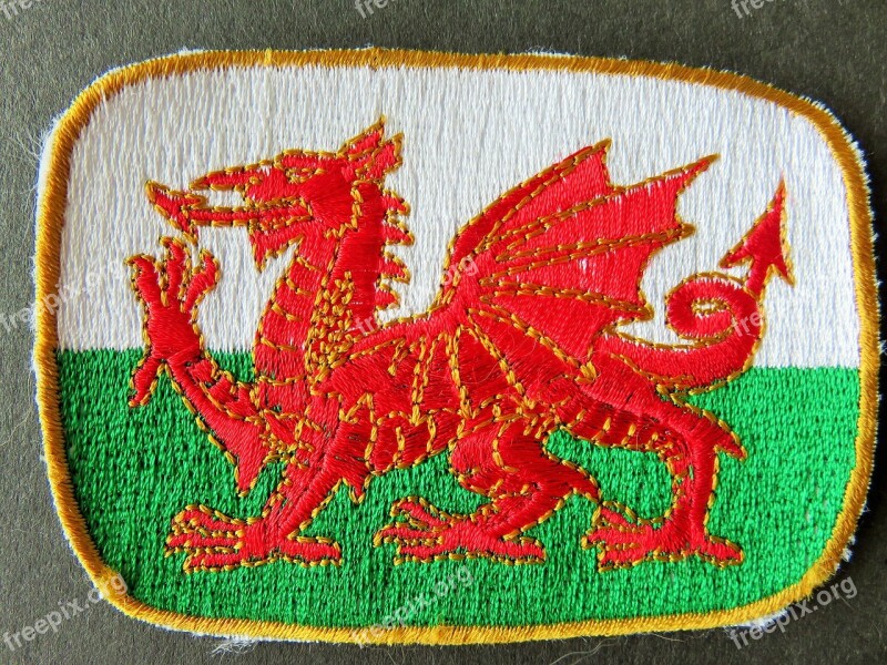 Wales Welch Dragon Crest Emblem