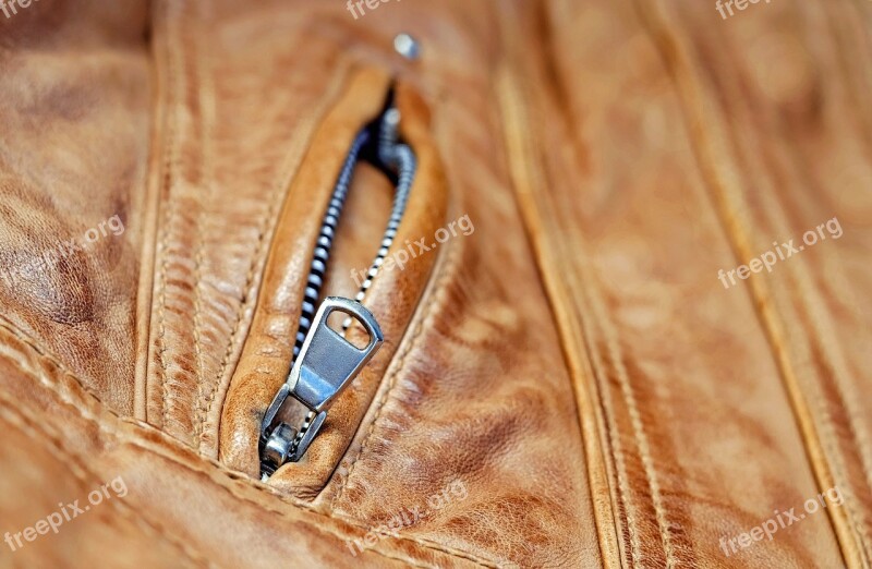 Zip Metal Shiny Open Leather