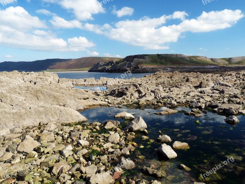 Rhossili Gower Wales United Kingdom Sea